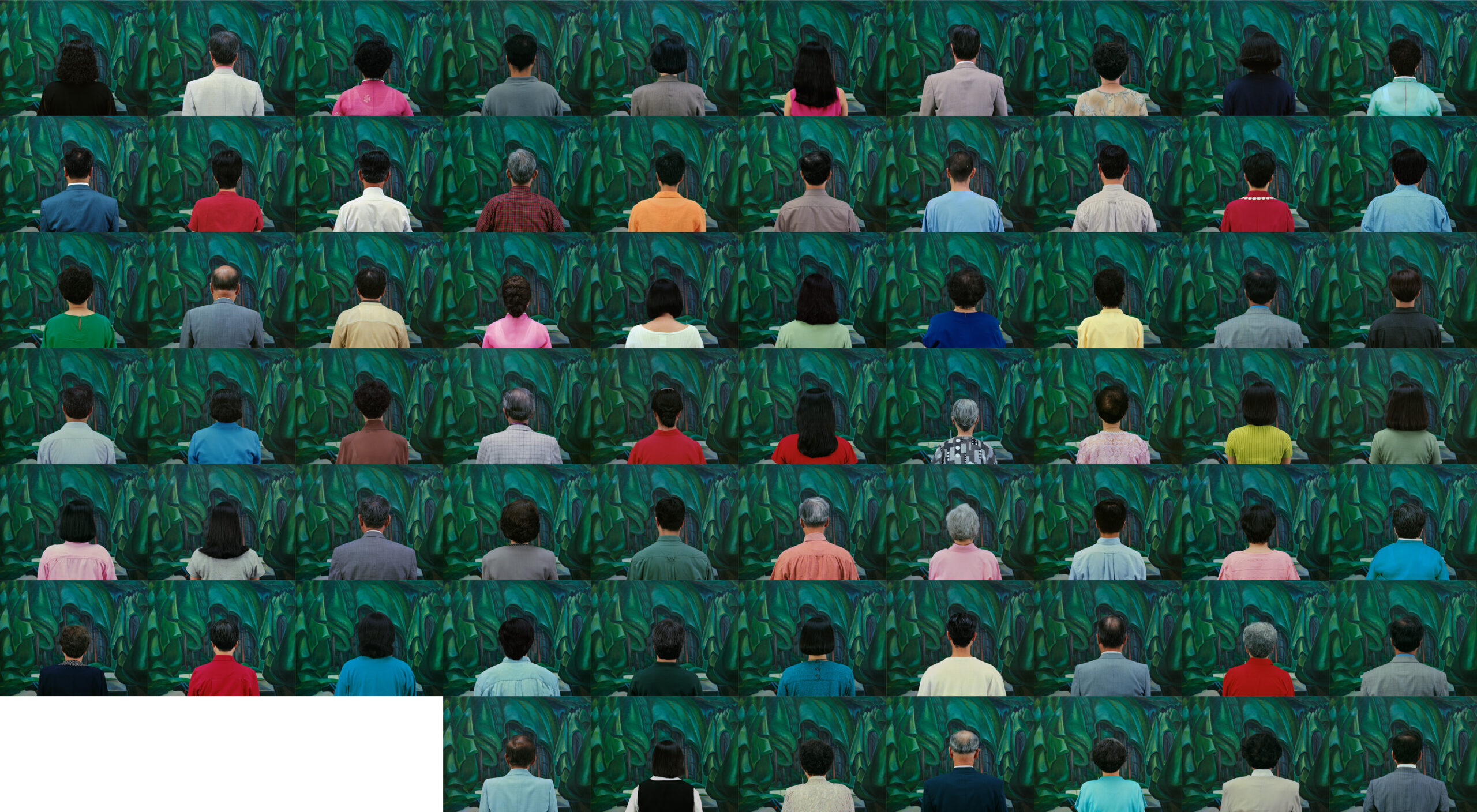     Jin-me Yoon, A Group of Sixty-Seven, 1996 (two grids of 67 framed chromogenic prints for a total of 134 prints and 1 name panel). Collection of the Vancouver Art Gallery, Vancouver Art Gallery Acquisition Fund. Courtesy of the artist

