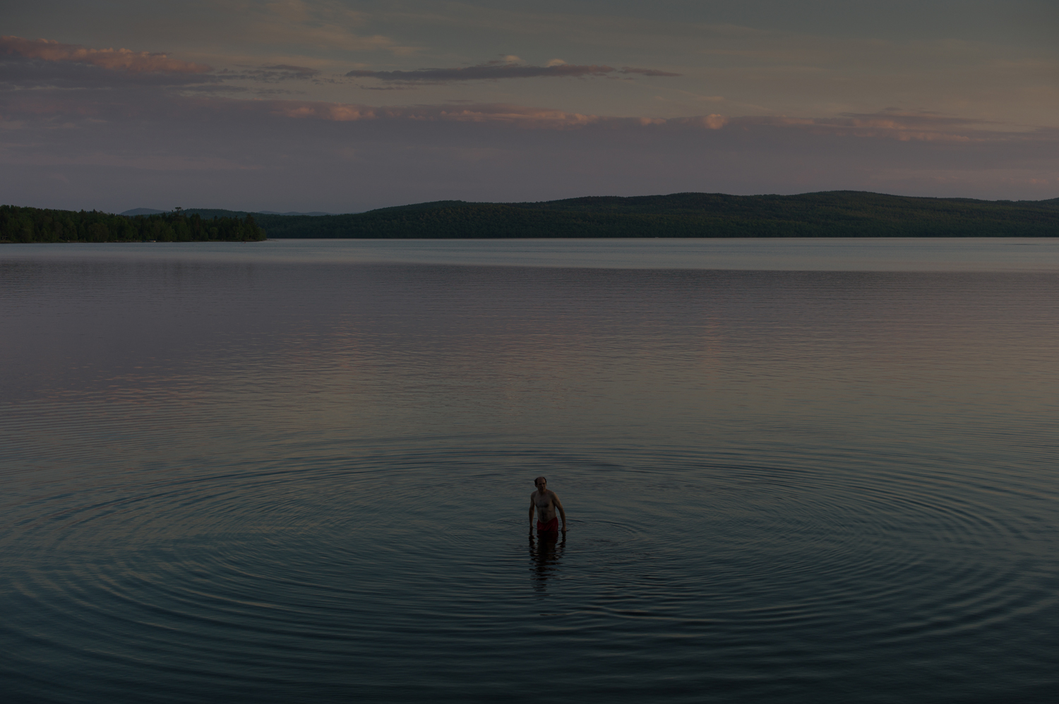     Michel Huneault, Jacques. First swim of the year in Lac Mégantic, June 2014

