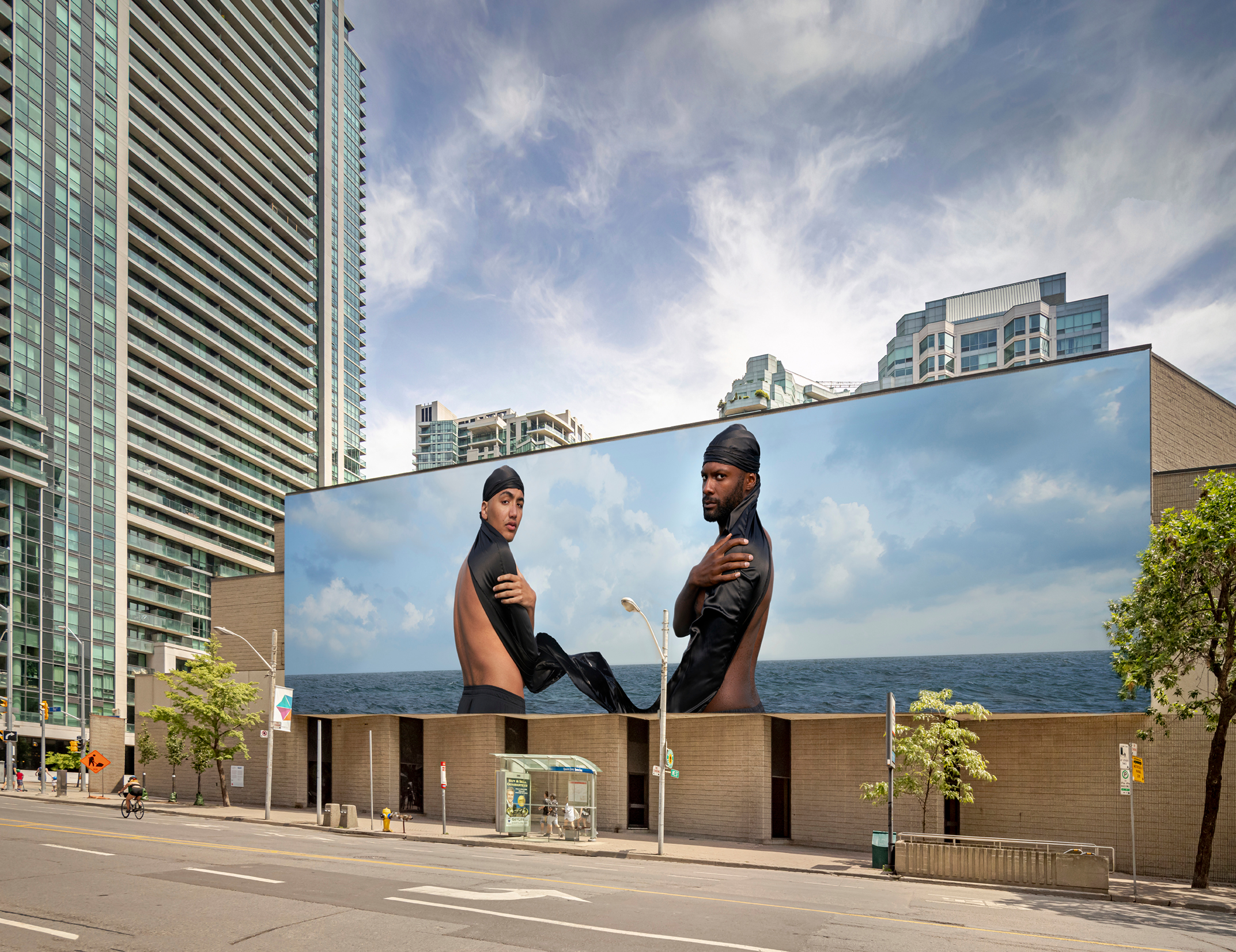     Esmaa Mohamoud, The Brotherhood FUBU (For Us, By Us), installation at Westin Harbour Castle Conference Centre, Toronto 2021. Courtesy of the artist, Georgia Scherman Projects and CONTACT. Photo: Toni Hafkenscheid

