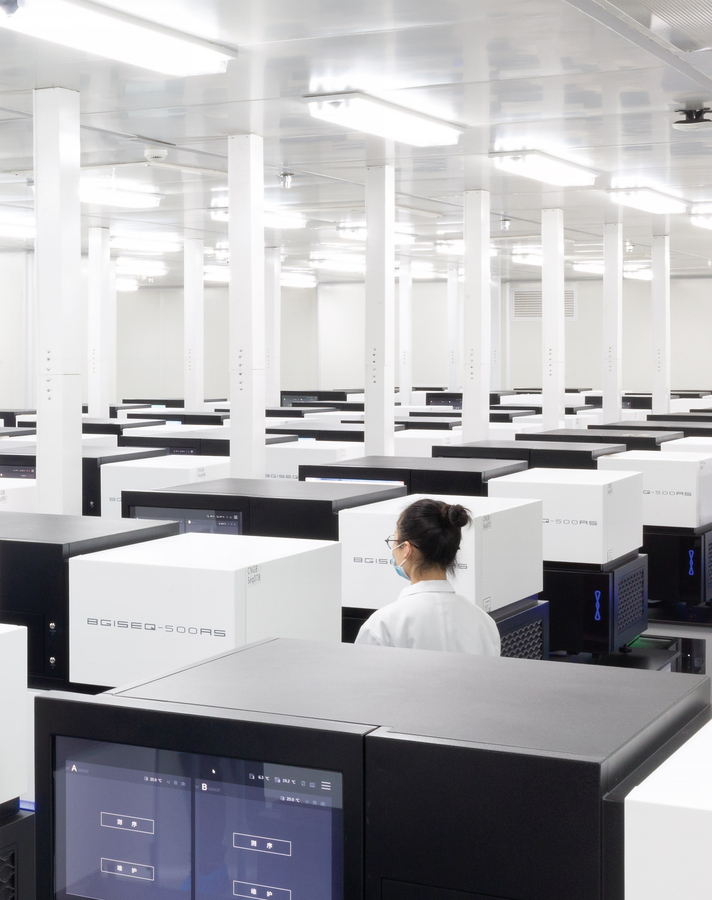 Alberto Giuliani, China National GeneBank, hidden place near Shenzhen, China, 2018. Courtesy of the artist.This is the sequencing room of the world’s largest genomic bank. In this sterilized room, 150 machines work day and night to map human, animal, and vegetal DNA. Leading genome sequencing company Beijing Genomics Institute (BGI Group) built and manages the facility. 