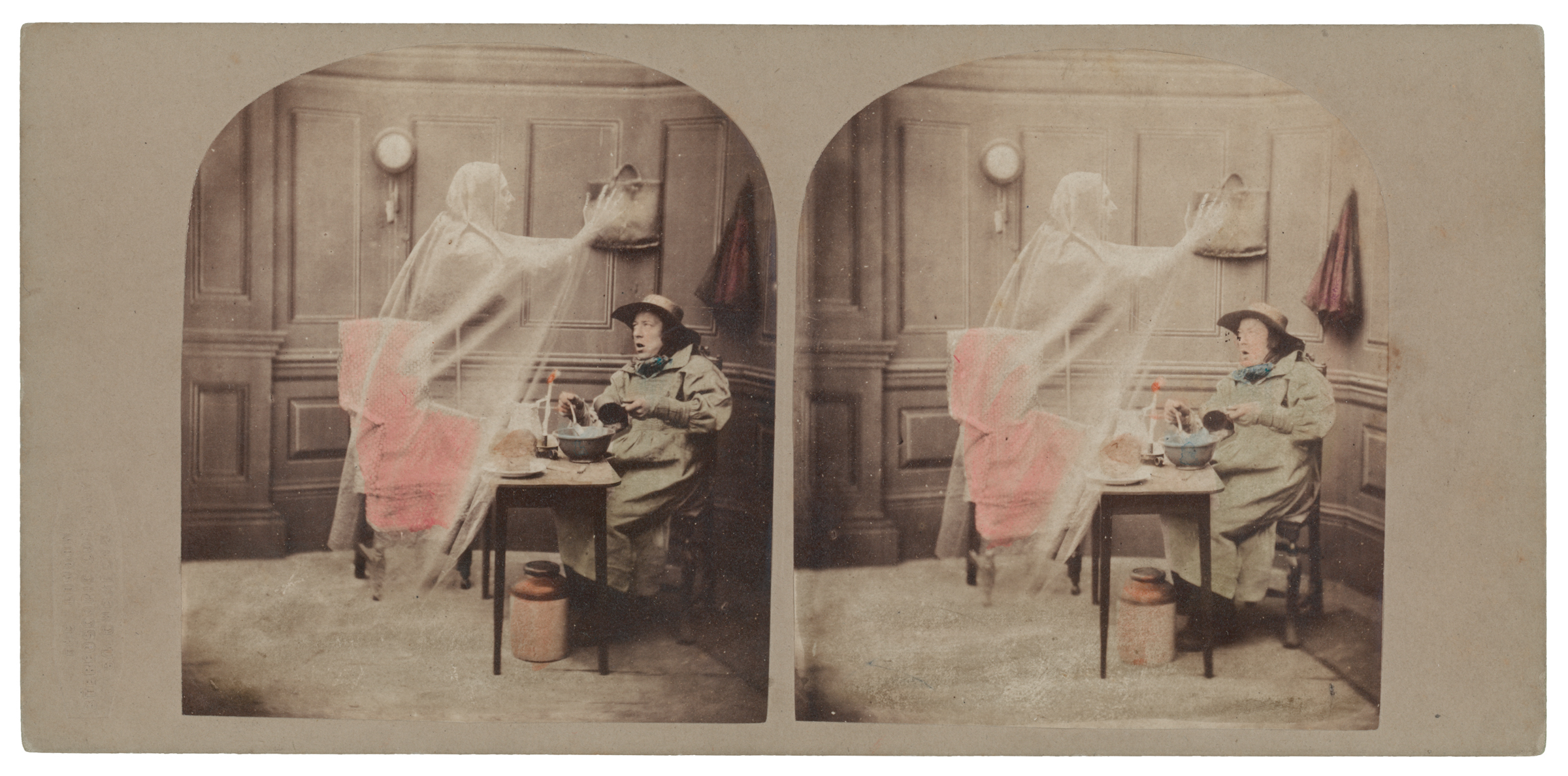     Unidentified photographer, The Ghost in the Stereoscope, c1856 (albumen prints mounted on card (stereocard)). Courtesy of the Ryerson Image Centre, Gift of Dr. Martin J. Bass and Gail Silverman Bass, 2014

