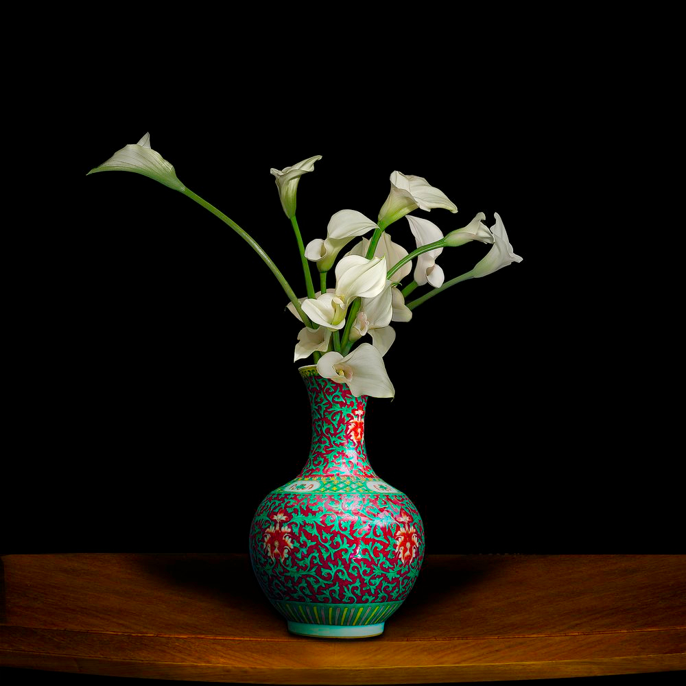     T.M. Glass, Calla Lillies in a Chinese Vase (Vase courtesy Royal Ontario Museum), 2021

